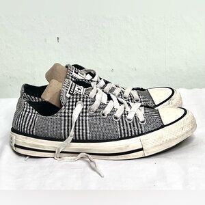 Converse Chuck Taylor Womens Black and White Checkered Sneakers Sz 6.5